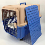 YES4PETS Blue Large Dog Puppy Cat Crate Pet Carrier Cage With Tray, Bowl & Wheel - Front View
