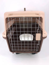 YES4PETS Large Airline Dog Cat Crate Pet Carrier Cage With Tray And Bowl Brown - Side View