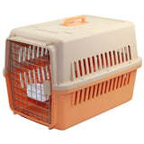 YES4PETS Large Dog Cat Crate Pet Carrier Rabbit Airline Cage With Tray And Bowl Orange - Front View