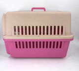 YES4PETS Pink Large Dog Puppy Cat Crate Pet Carrier Cage W Tray, Bowl & Removable Wheels - Side View