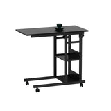 YES4HOMES Side Table with Storage Shelves, Height Adjustable Sofa Couch Coffee End Table Bedside Table Laptop Desk with Wheels - 45-Degree Angle
