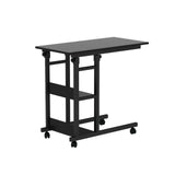 YES4HOMES Side Table with Storage Shelves, Height Adjustable Sofa Couch Coffee End Table Bedside Table Laptop Desk with Wheels - Rear View