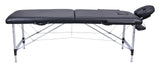 YES4HOMES 2 Fold Portable Aluminium Massage Table Massage Bed Beauty Therapy Black - Side View