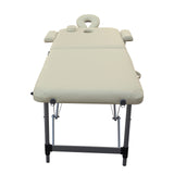 YES4HOMES 2 Fold Portable Aluminium Massage Table Massage Bed Beauty Therapy Beige - Top-Down View