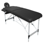 YES4HOMES 2 Fold 6cm Thickness Foam Portable Aluminium Massage Table Massage Bed Beauty Therapy Black