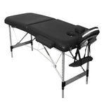 YES4HOMES 2 Fold 6cm Thickness Foam Portable Aluminium Massage Table Massage Bed Beauty Therapy Black