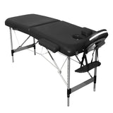 YES4HOMES 2 Fold Portable Aluminium Massage Table Massage Bed Beauty Therapy Black - 45-Degree Angle