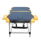 YES4HOMES 2 Fold Portable Aluminium Massage Table Massage Bed Beauty Therapy - Front View