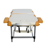 YES4HOMES 2 Fold Portable Aluminium Massage Table Massage Bed Beauty Therapy - Front View