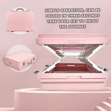 YES4PETS XL Portable Cat Toilet Litter Box Tray Foldable House with Handle and Scoop Pink - Side View