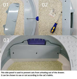 YES4PETS Cat Toilet Litter Box Tray House W Sky window Drawer Photocatalyst Purifier Blue - Rear View