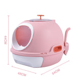 YES4PETS Cat Toilet Litter Box Tray House W Sky window Drawer Photocatalyst Purifier Pink - Side View