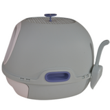 YES4PETS Hooded Cat Toilet Litter Box Tray House With Drawer and Scoop Blue - Front View