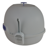 YES4PETS Hooded Cat Toilet Litter Box Tray House With Drawer and Scoop Blue - Side View