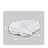 YES4PETS Large Cat Litter Tray Box Kitty Toilet with Rack Scoop Drawer-Style Cleaning Box White - Front View