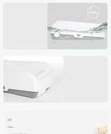 YES4PETS Large Cat Litter Tray Box Kitty Toilet with Rack Scoop Drawer-Style Cleaning Box White - Rear View