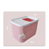 YES4PETS XXL Top Entry Cat Litter Box No Mess Large Enclosed Covered Kitty Tray Pink - Top-Down View