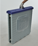 YES4PETS Small Foldable Plastic Pet Dog Puppy Cat House Kennel Blue - Top-Down View