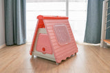 YES4PETS Small Foldable Plastic Pet Dog Puppy Cat House Kennel Pink - Front View