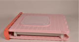 YES4PETS Small Foldable Plastic Pet Dog Puppy Cat House Kennel Pink - Side View