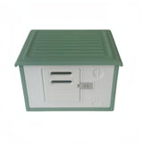 YES4PETS Small Plastic Pet Dog Puppy Cat House Kennel With Door Green - Front View