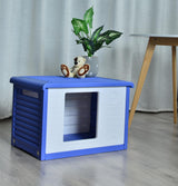 YES4PETS Small Plastic Pet Dog Puppy Cat House Kennel Blue - Top-Down View