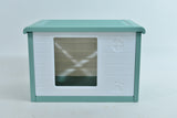 YES4PETS Small Plastic Pet Dog Puppy Cat House Kennel Green - Top-Down View