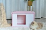 YES4PETS Small Plastic Pet Dog Puppy Cat House Kennel Pink - Front View