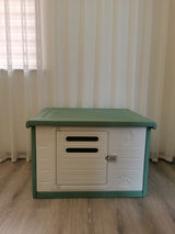 YES4PETS Medium Plastic Pet Dog Puppy Cat House Kennel Green - Front View
