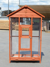 YES4PETS Wooden XXL Pet Cages Aviary Carrier Travel Canary Parrot Bird Cage - Front View