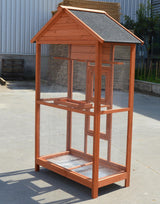 YES4PETS Wooden XXL Pet Cages Aviary Carrier Travel Canary Parrot Bird Cage - Top-Down View