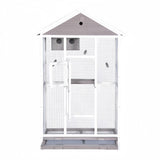 YES4PETS Wooden XXL Pet Cages Aviary Carrier Travel Canary Parrot Bird Cage Grey - Side View