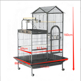 YES4PETS 160cm XL Bird Cage Pet Parrot Aviary Perch Castor Wheels - Rear View