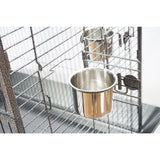 YES4PETS XL Bird Cage Pet Parrot Aviary with Perch & Feeder - Top-Down View