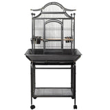 YES4PETS Large Bird Budgie Cage Parrot Aviary Carrier With Stand & Wheel - Side View