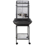 YES4PETS Large Bird Budgie Cage Parrot Aviary Carrier With Stand & Wheel - Top-Down View