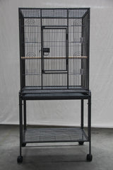YES4PETS 135cm Bird Cage Parrot Aviary Pet Stand-alone Budgie Perch Castor Wheels - Front View