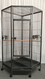 YES4PETS 162cm Large Corner Bird Cage Pet Parrot Aviary Perch Castor Wheel - Top-Down View