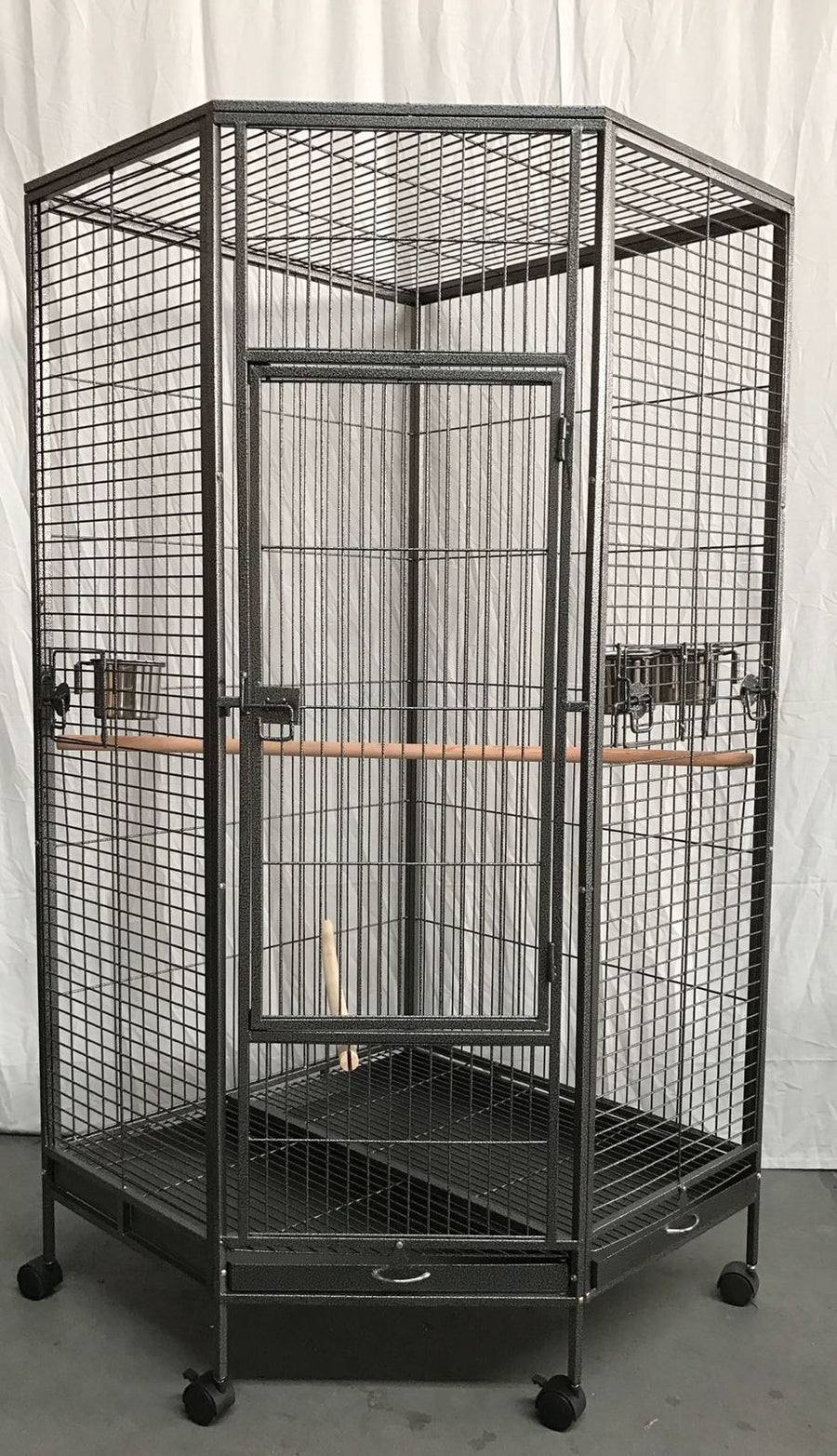 YES4PETS 162cm Large Corner Bird Cage Pet Parrot Aviary Perch Castor Wheel, image 4