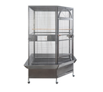 YES4PETS 185cm XXL black and silver corner bird cage aviary with castor wheels, large access door and four side doors