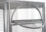 YES4PETS 185cm XXL black and silver corner bird cage aviary with castor wheels, four food and water bowls
