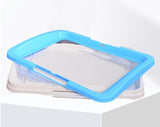 YES4PETS Large Portable Dog Potty Training Tray Pet Puppy Toilet Trays Loo Pad Mat Blue - Side View