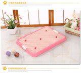 YES4PETS Small Portable Dog Potty Training Tray Mat Pet Puppy Toilet Trays Loo Pad Pink - Front View