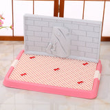 YES4PETS Small Portable Dog Potty Training Tray Pet Puppy Toilet Trays Loo Pad Mat Pink - Front View