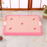 YES4PETS Large Portable Dog Potty Training Tray Pet Puppy Toilet Trays Loo Pad Mat Pink - Front View