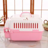 YES4PETS Small Dog Cat Crate Pet Carrier Rabbit Guinea Pig Cage With Tray-Pink - Front View