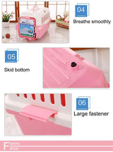 YES4PETS Small Dog Cat Crate Pet Carrier Rabbit Guinea Pig Cage With Tray-Pink - Rear View