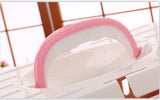 YES4PETS Small Dog Cat Crate Pet Carrier Rabbit Guinea Pig Cage With Tray-Pink - Low Angle