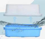 YES4PETS Large Deep Cat Kitty Litter Tray High Wall Pet Toilet Tray With Scoop Blue - Side View
