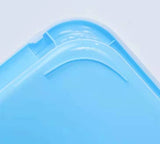 YES4PETS Large Deep Cat Kitty Litter Tray High Wall Pet Toilet Tray With Scoop Blue - Rear View